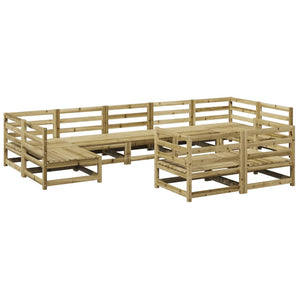 Set Divani da Giardino 9 pz in Legno Impregnato di Pino 3299628