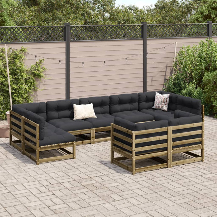 Set Divani da Giardino 9 pz in Legno Impregnato di Pino 3299628