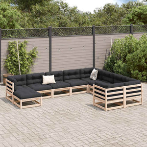 Set Divani da Giardino 10 pz in Legno Massello di Pino 3299636