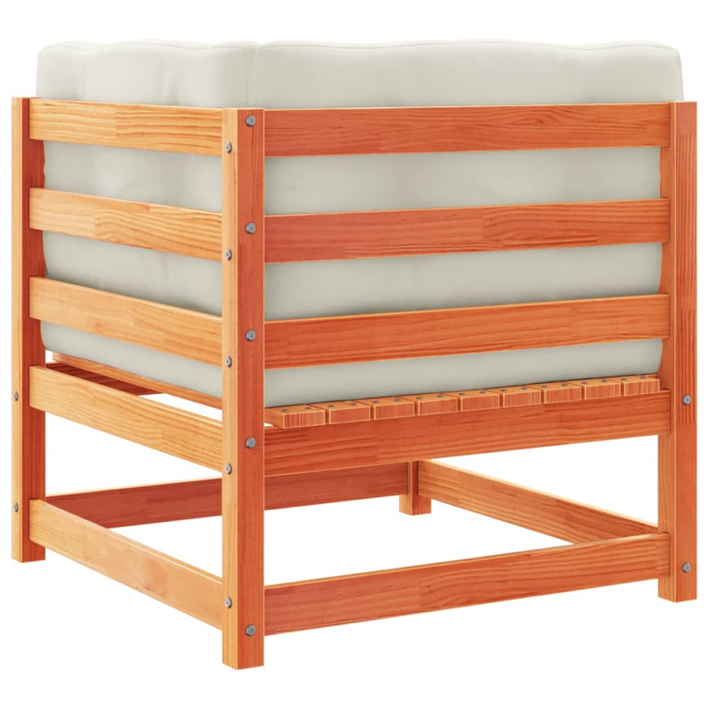 Set Divani Giardino 10pz con Cuscini Marrone Cera Massello Pino 3299641