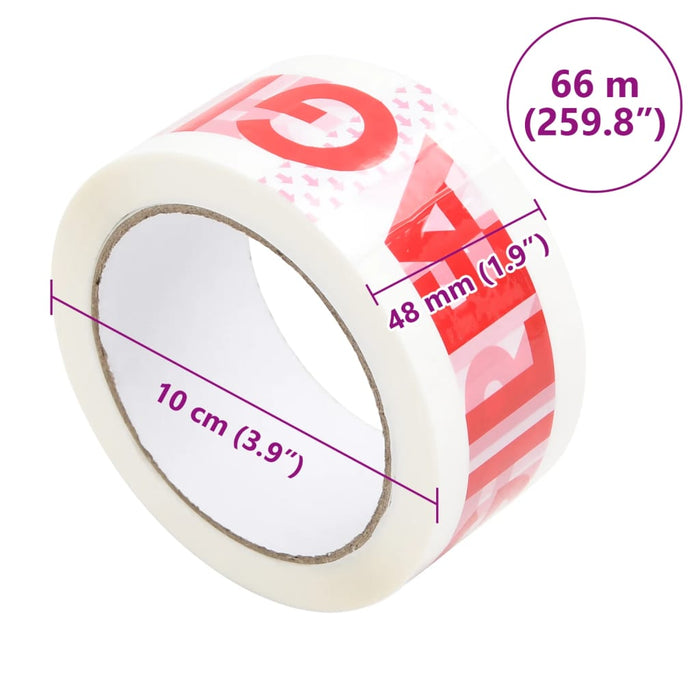 Nastro da Imballaggio 36pz Stampa FRAGILE Bianco 48 mm x 66 m 4012399