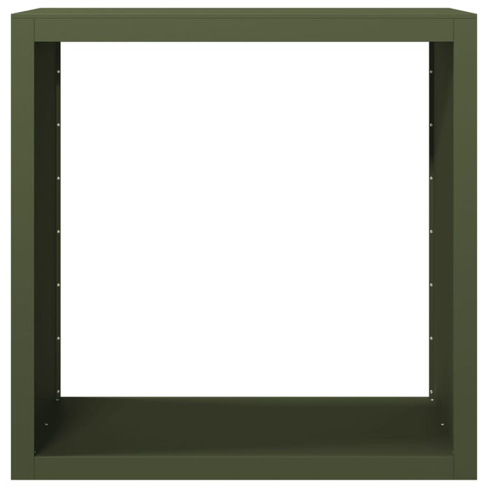 Portalegna 100 x 40 x 100 cm in acciaio verde 02_0043687