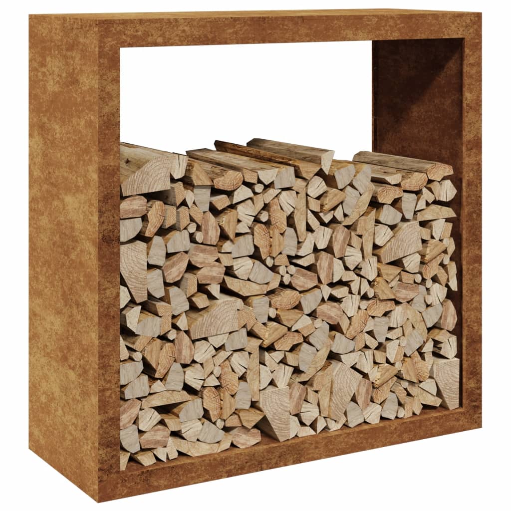 Rack per Legna da Ardere 100x40x100 cm in Acciaio Corten 850974