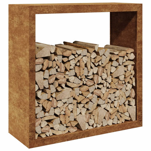 Portalegna 100 x 40 x 100 cm acciaio corten Marrone 02_0043688