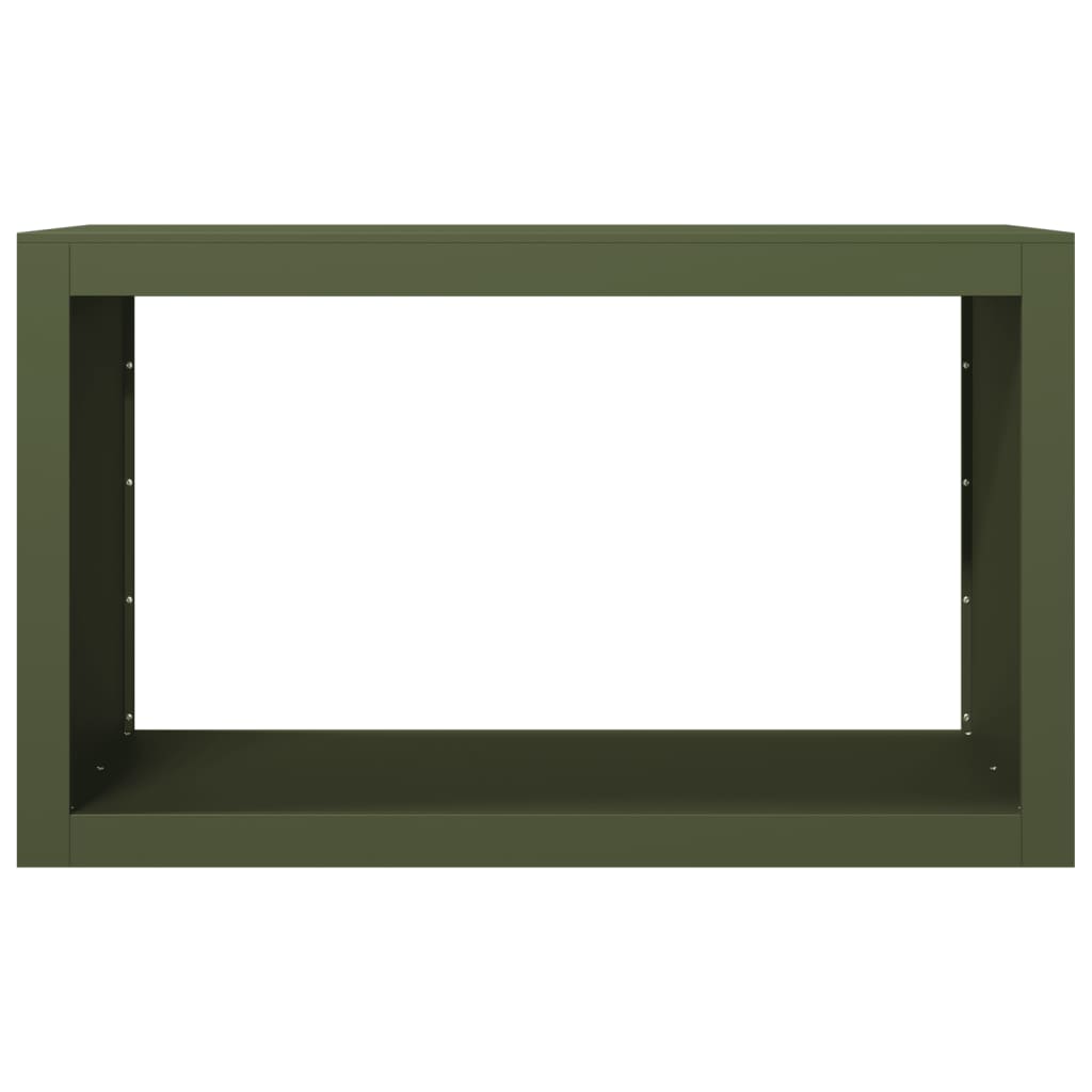 Portalegna 100 x 40 x 60 cm in acciaio verde 02_0043694