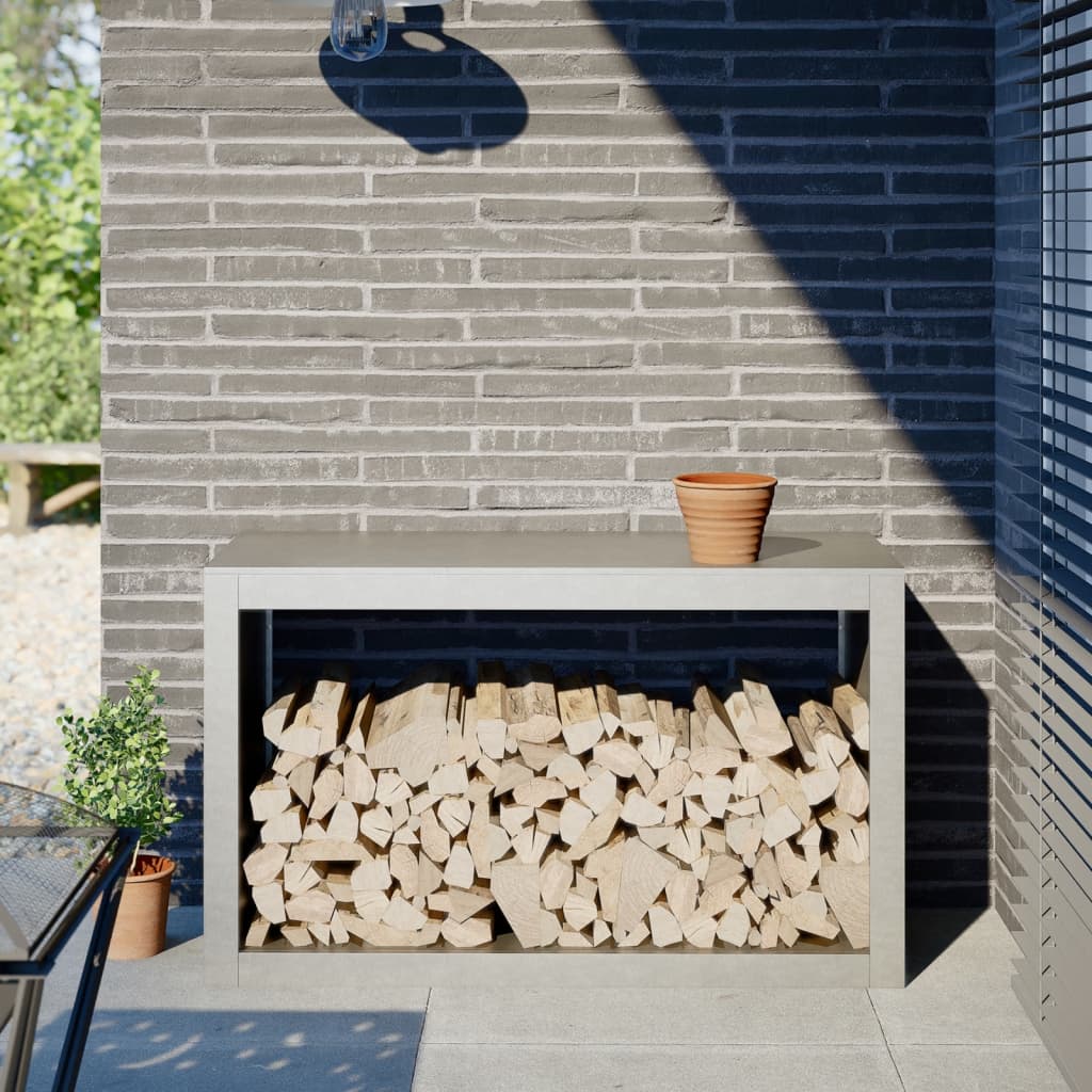 vidaXL Rastrelliera per Legna da Ardere 100x40x60 cm in Acciaio Inox