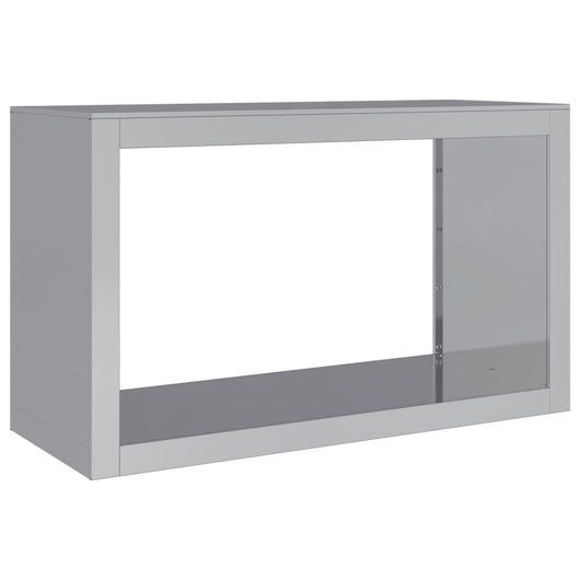 Portalegna 100 x 40 x 60 cm in acciaio zincato grigio 02_0043696