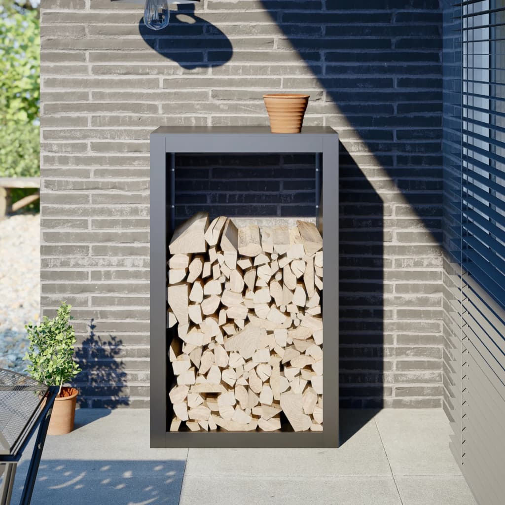 Rastrelliera per Legna da Ardere-Portalegna Antracite 60x40x100 cm Acciaio