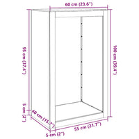 Rastrelliera per Legna da Ardere Verde 60x40x100 cm in Acciaio 850992
