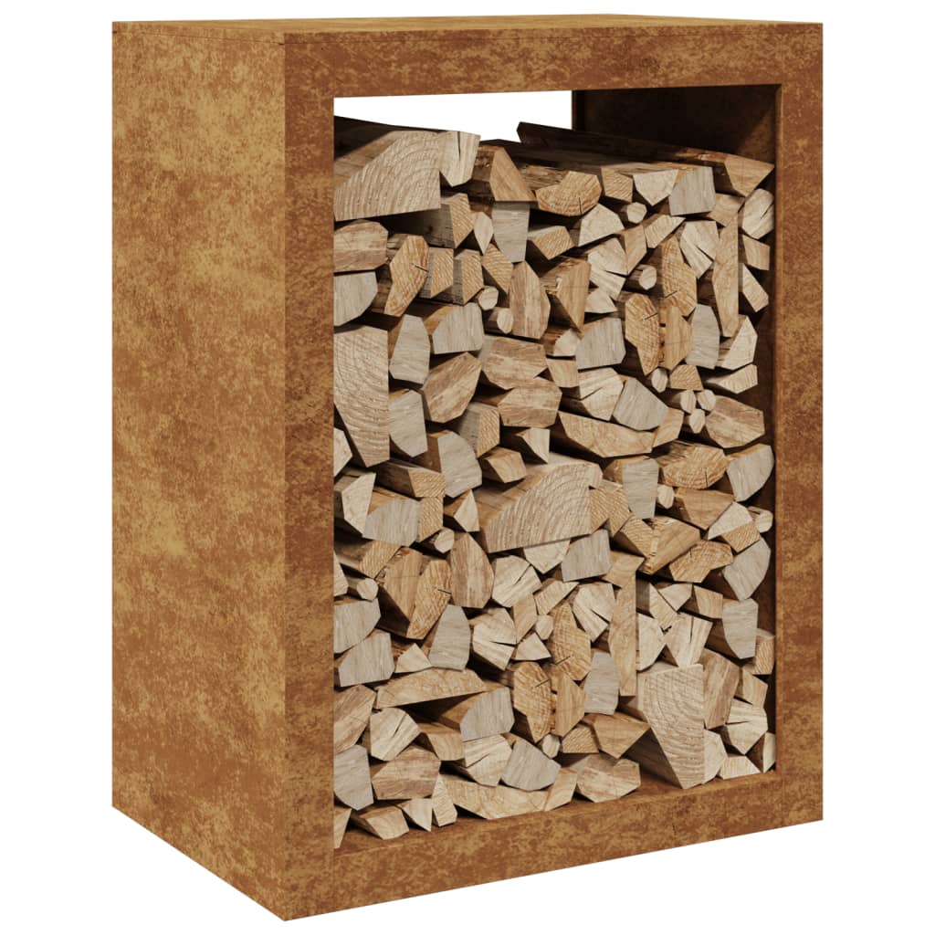 Portalegna 60 x 40 x 80 cm acciaio corten Marrone 02_0043736