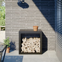 Rastrelliera per Legna da Ardere-Portalegna Nera 60x40x60 cm in Acciaio