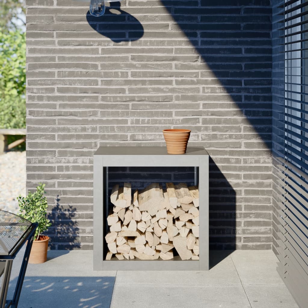 Rastrelliera per Legna da Ardere-Portalegna 60x40x60 cm in Acciaio Inox