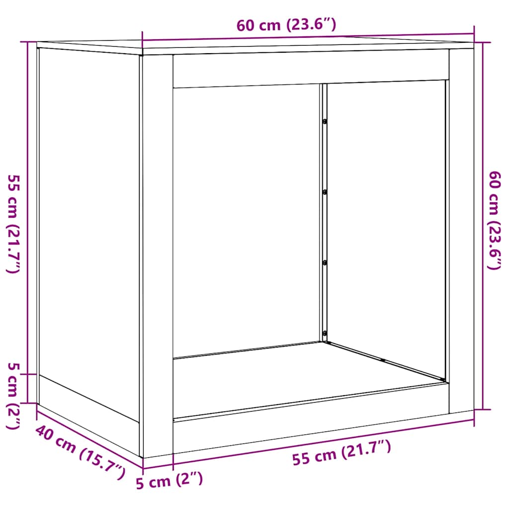 Rastrelliera per Legna 60x40x60 cm in Acciaio Zincato