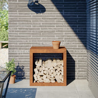 Portalegna 60x40x60 cm in Acciaio Corten 851009