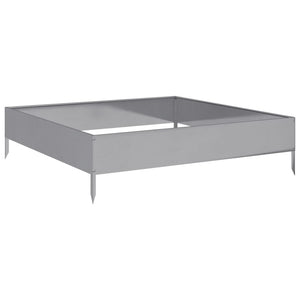 Vassoio per fioriera aiuola rialzata piante fiori terrazza giardino giardino 100 x 100 x 26 cm acciaio inossidabile Argento 02_0039276
