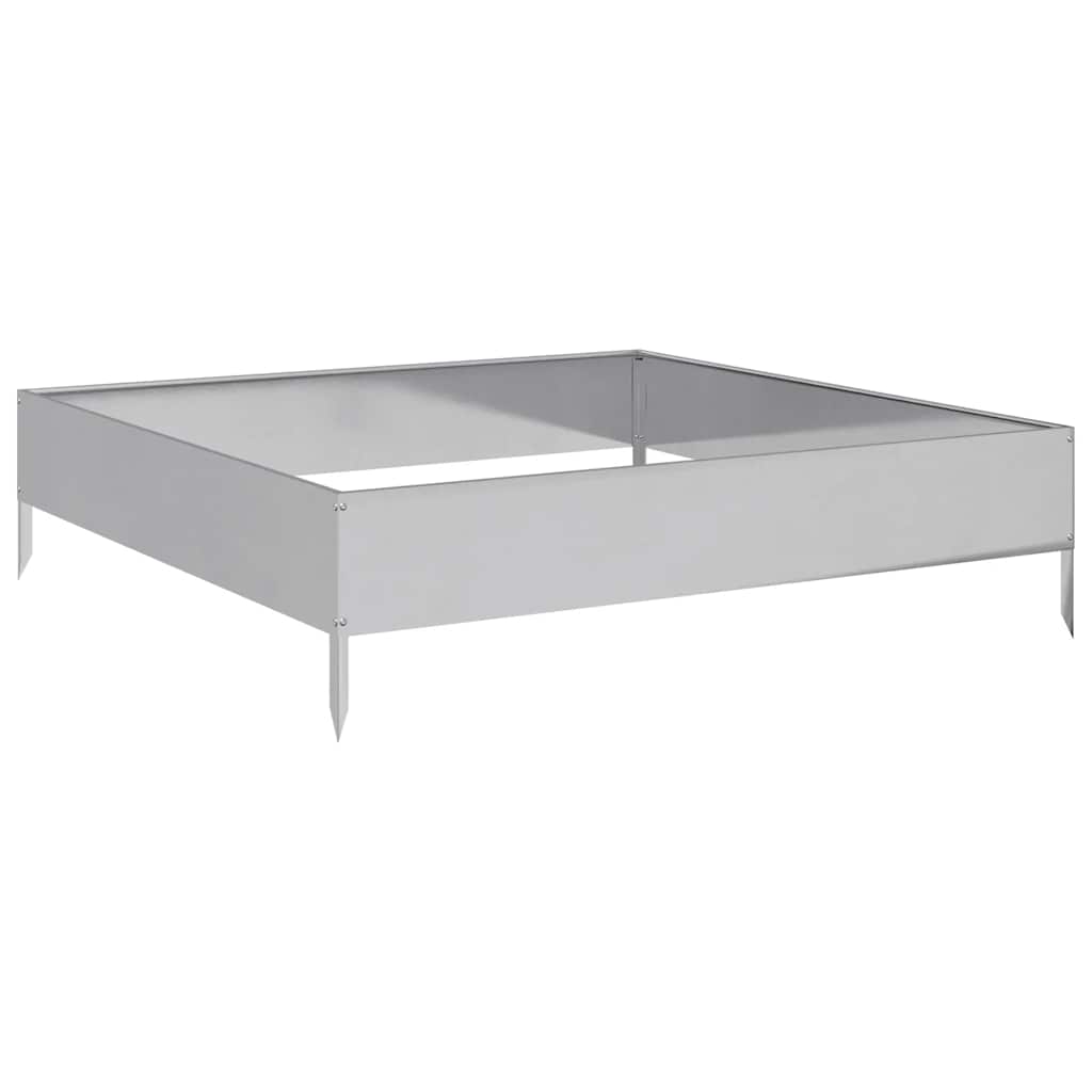 Fioriera Rialzata da Giardino 100x100x26 cm in Acciaio Zincato