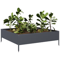 vidaXL Fioriera Rialzata da Giardino Antracite 100x100x33,5cm Acciaio