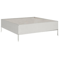 Fioriera Rialzata da Giardino-Vaso da Esterno-Fioriera Elevata 100x100x33,5 cm in Acciaio Inox
