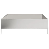 Vassoio per fioriera aiuola rialzata piante fiori terrazza giardino giardino 100 x 100 x 33,5 cm acciaio inossidabile Argento 02_0039286