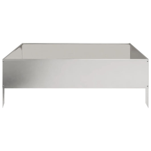 Vassoio per fioriera aiuola rialzata piante fiori terrazza giardino giardino 100 x 100 x 33,5 cm acciaio inossidabile Argento 02_0039286