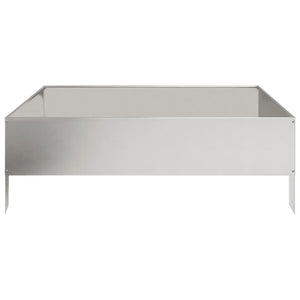 Vassoio per fioriera aiuola rialzata piante fiori terrazza giardino giardino 100 x 100 x 33,5 cm acciaio inossidabile Argento 02_0039286