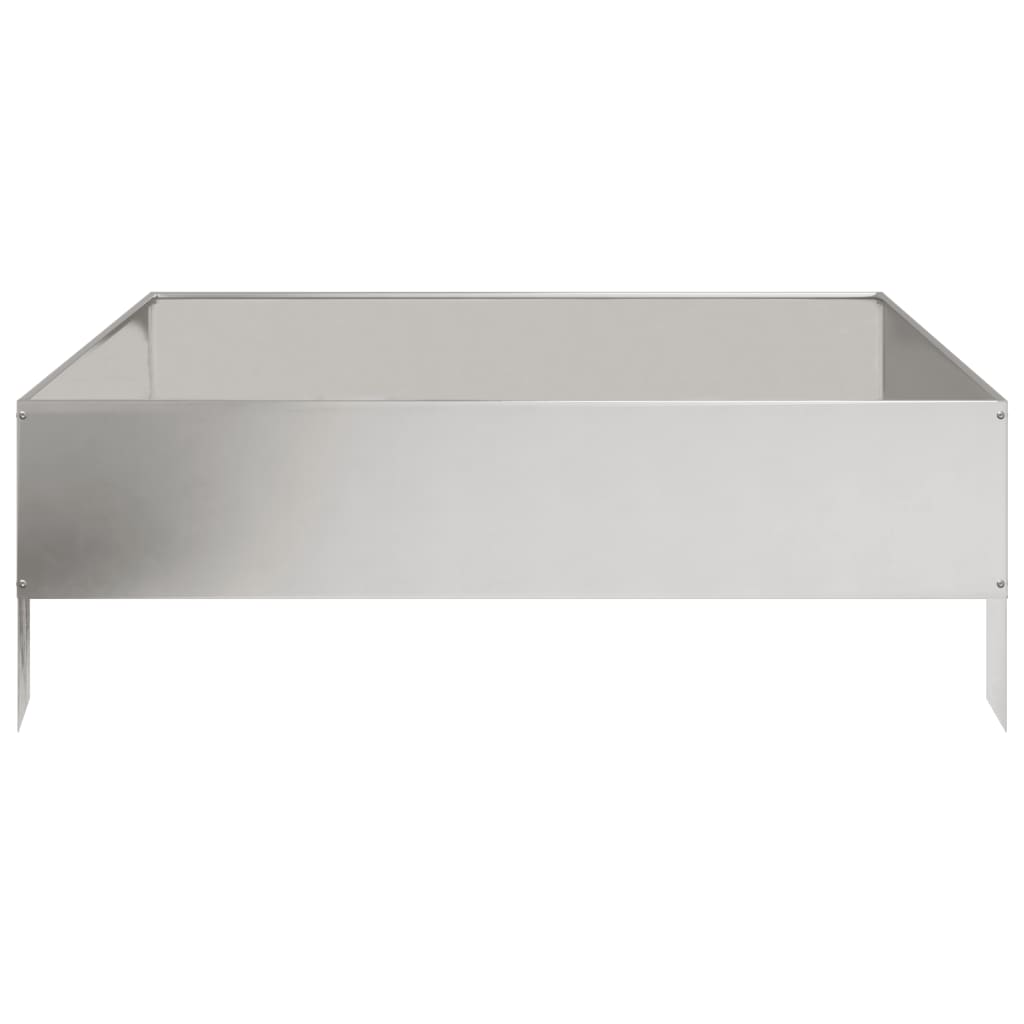 Fioriera Rialzata da Giardino 100x100x33,5 cm in Acciaio Inox 851028
