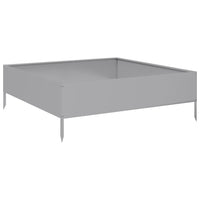 Vassoio per fioriera aiuola rialzata piante fiori terrazza giardino giardino 100 x 100 x 33,5 cm acciaio inossidabile Argento 02_0039285