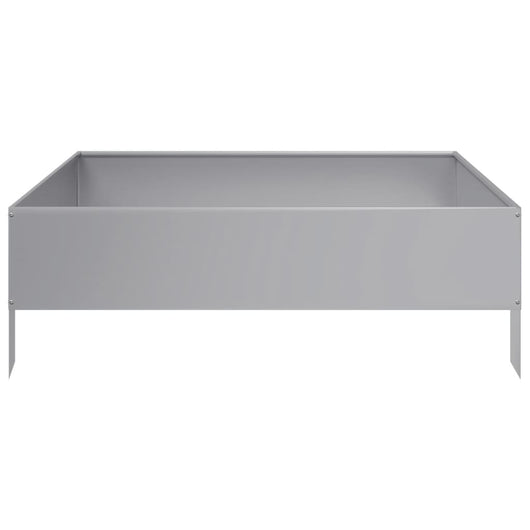 Vassoio per fioriera aiuola rialzata piante fiori terrazza giardino giardino 100 x 100 x 33,5 cm acciaio inossidabile Argento 02_0039285