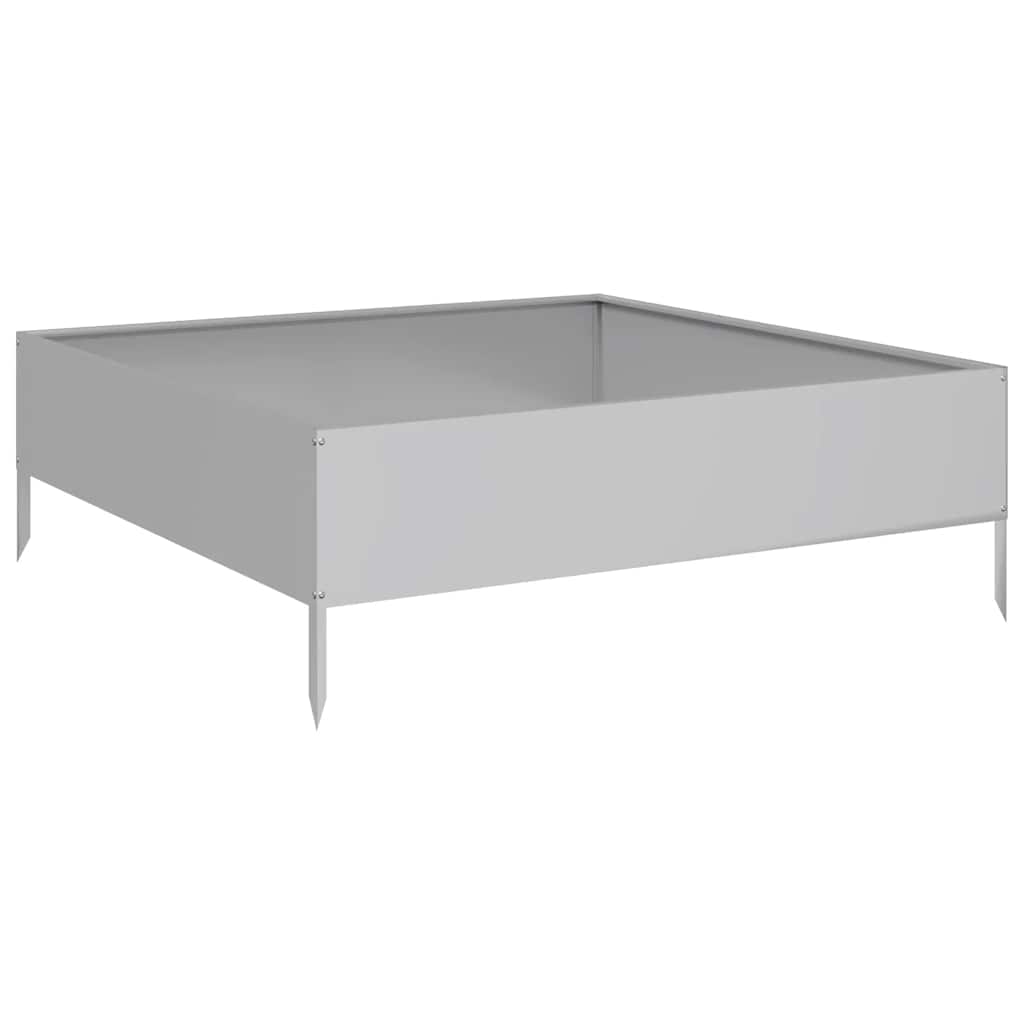 Fioriera Rialzata da Giardino 100x100x33,5cm in Acciaio Zincato 851029