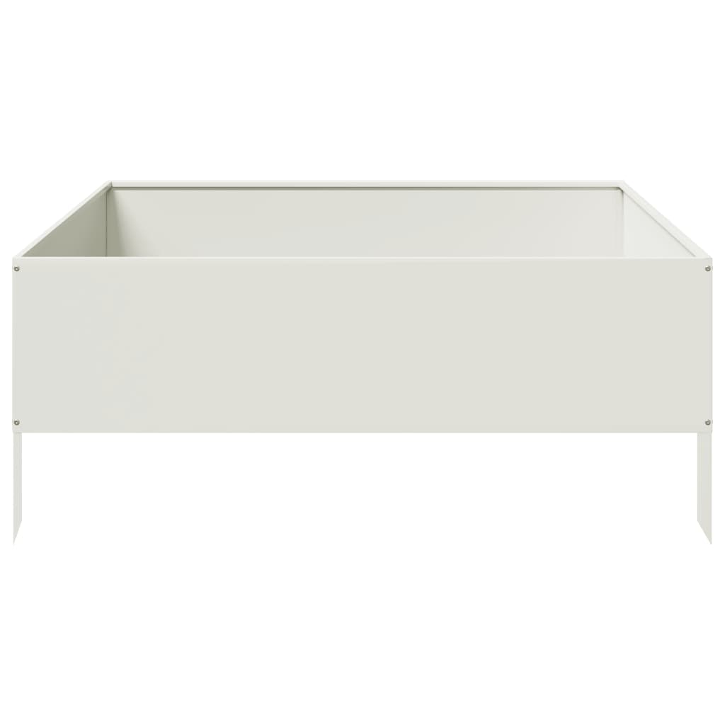Vassoio per fioriera aiuola rialzata piante fiori terrazza giardino giardino 100 x 100 x 25 cm acciaio bianco 02_0039265