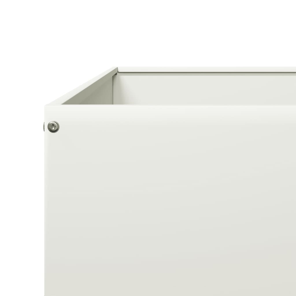Vassoio per fioriera aiuola rialzata piante fiori terrazza giardino giardino 100 x 100 x 25 cm acciaio bianco 02_0039265
