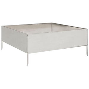 Vassoio per fioriera aiuola rialzata piante fiori terrazza giardino giardino 100 x 100 x 25 cm acciaio inossidabile Argento 02_0039268