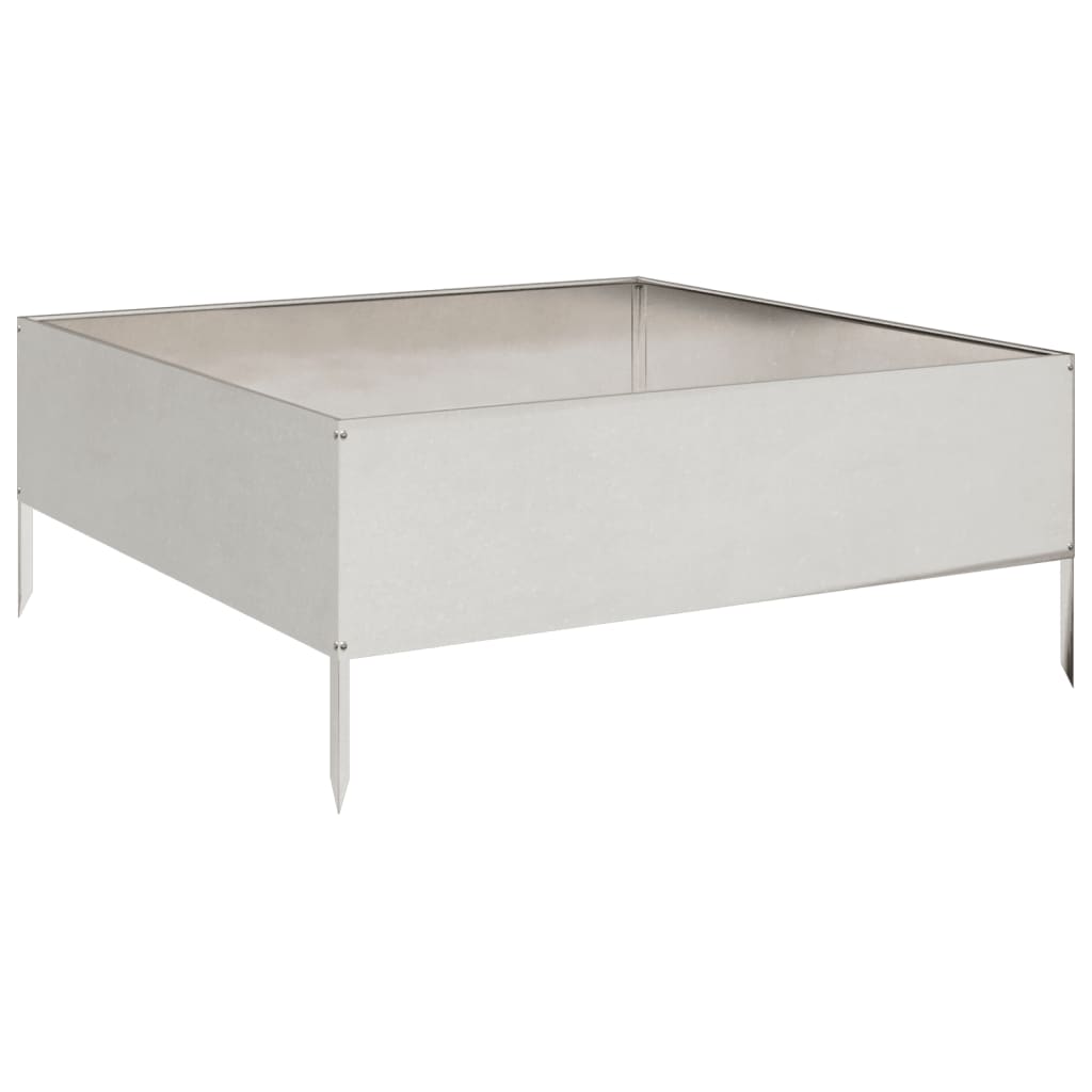 Fioriera Rialzata da Giardino 100x100x25 cm in Acciaio Inox