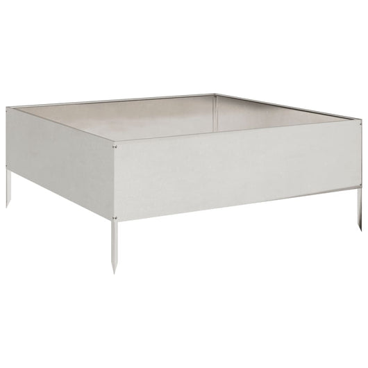 Fioriera Rialzata da Giardino 100x100x25 cm in Acciaio Inox