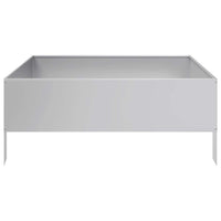 Fioriera Rialzata da Giardino 100x100x25 cm in Acciaio Zincato 851036