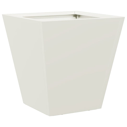 Vaso rialzato per fioriere piante fiori giardino terrazze set da 2 30 x 30 x 30 cm acciaio bianco 02_0038914