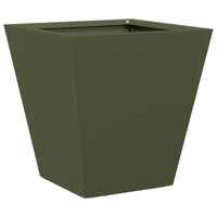 Vaso per fioriera aiuola rialzata piante fiori giardino terrazze set da 2 oliva 30 x 30 x 30 cm verde acciaio 02_0039078