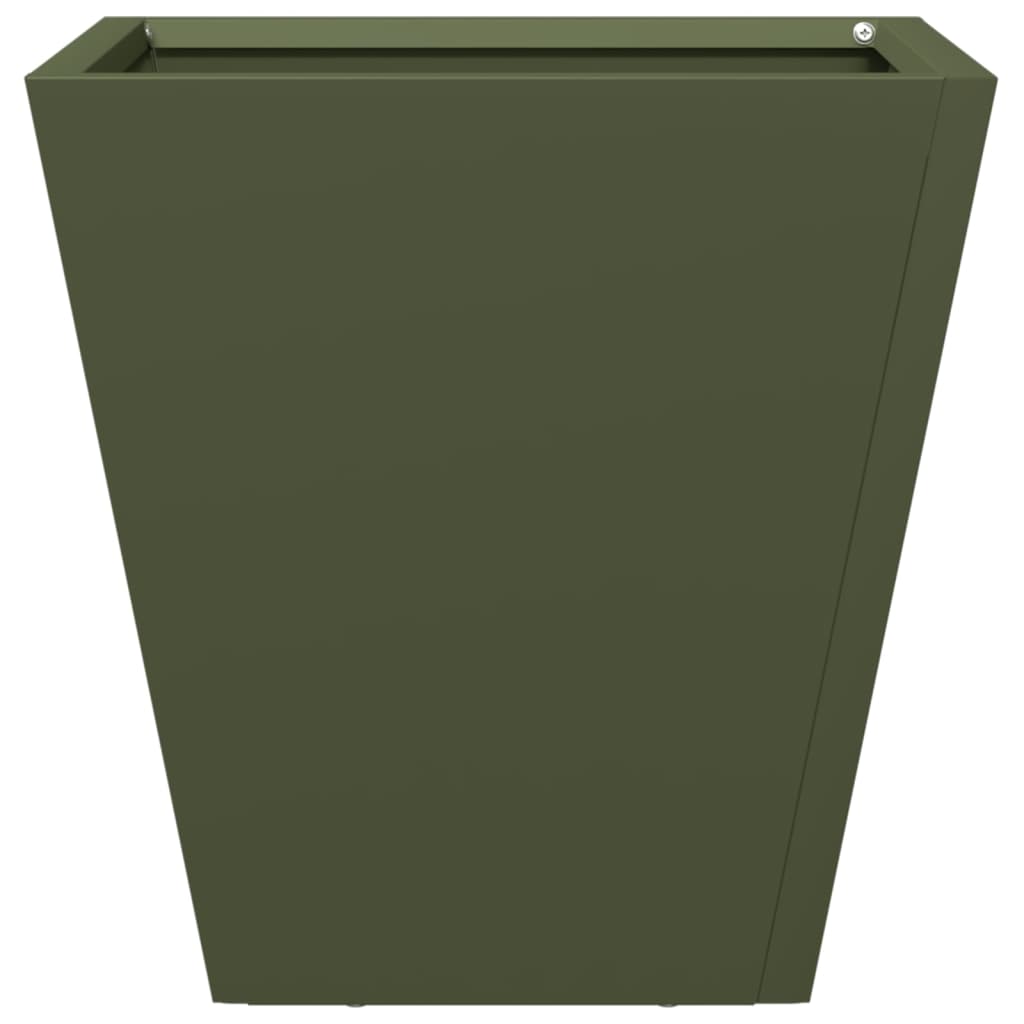 Vaso per fioriera aiuola rialzata piante fiori giardino terrazze set da 2 oliva 30 x 30 x 30 cm verde acciaio 02_0039078