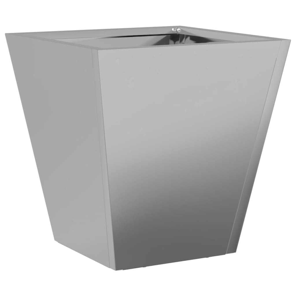 Vaso per fioriera aiuola rialzata piante fiori giardino terrazze set da 2 30 x 30 x 30 cm acciaio zincato grigio 02_0038920