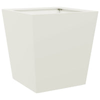 Fioriera da Giardino-Vaso da Esterno Bianca 40x40x40 cm in Acciaio 343236