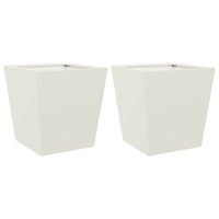 Fioriere da Giardino 2 pz Bianche 40x40x40 cm in Acciaio