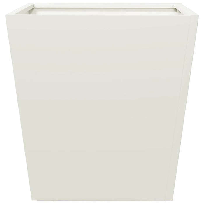 Fioriere da Giardino 2 pz Bianche 40x40x40 cm in Acciaio