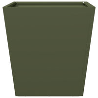 Fioriera da Giardino-Vaso da Esterno-Contenitore per Piante Verde Oliva 40x40x40 cm in Acciaio 893644