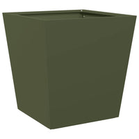 vidaXL Fioriere da Giardino 2 pz Verde Oliva 40x40x40 cm in Acciaio