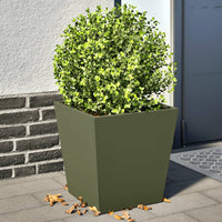 vidaXL Fioriere da Giardino 2 pz Verde Oliva 40x40x40 cm in Acciaio