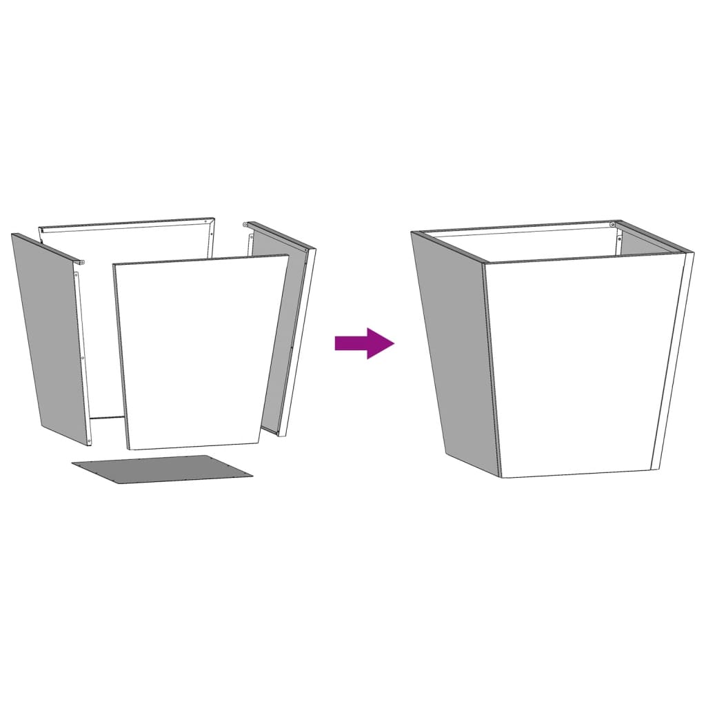 Fioriera da Giardino-Vaso da Esterno 40x40x40 cm in Acciaio Inox 815882