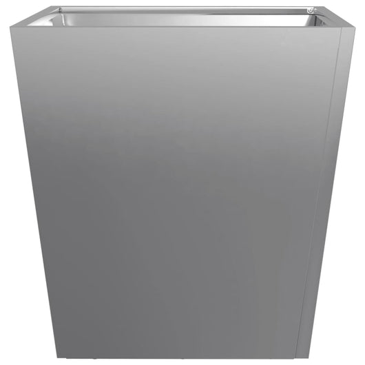 Vassoio per fioriera aiuola rialzata piante fiori terrazzo giardino 40 x 40 x 40 cm acciaio inox grigio 02_0037546