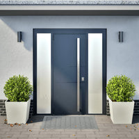 Fioriere da Giardino 2 pz Bianche 50x50x50 cm in Acciaio 851069