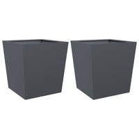 Vaso per fioriera aiuola rialzata piante fiori giardino terrazze set da 2 50 x 50 x 50 cm acciaio antracite 02_0038988