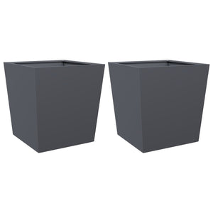 Vaso per fioriera aiuola rialzata piante fiori giardino terrazze set da 2 50 x 50 x 50 cm acciaio antracite 02_0038988